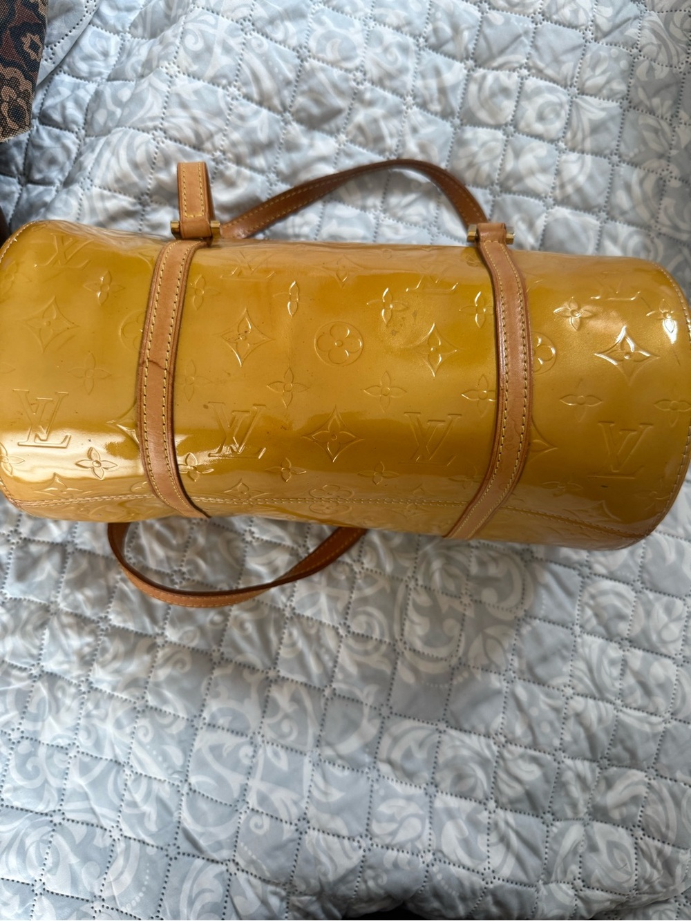 EUC with 2 flaws from storage Louis Vuitton Vachetta patten Tan Leather Straps